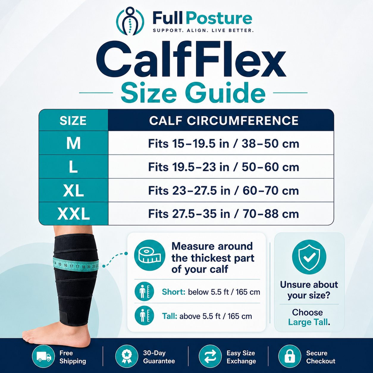 FullPosture™ CalfFlex Adjustable Compression Wrap
