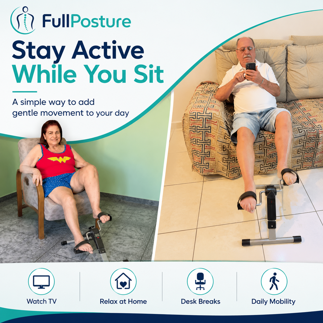 FullPosture™ MoveCycle Pro Seated Pedal Exerciser